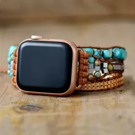 Turquoise Healing Beads Apple Watch Strap
