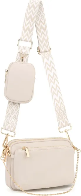UTO Small Crossbody Bags for Women 3 in 1 Trendy Belt Purse Fashion Designer Mini Cute Sling Fanny Chest Pack