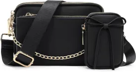 UTO Small Crossbody Bags for Women 3 in 1 Trendy Belt Purse Fashion Designer Mini Cute Sling Fanny Chest Pack