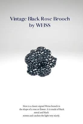 Weiss Vintage Black Rose Brooch