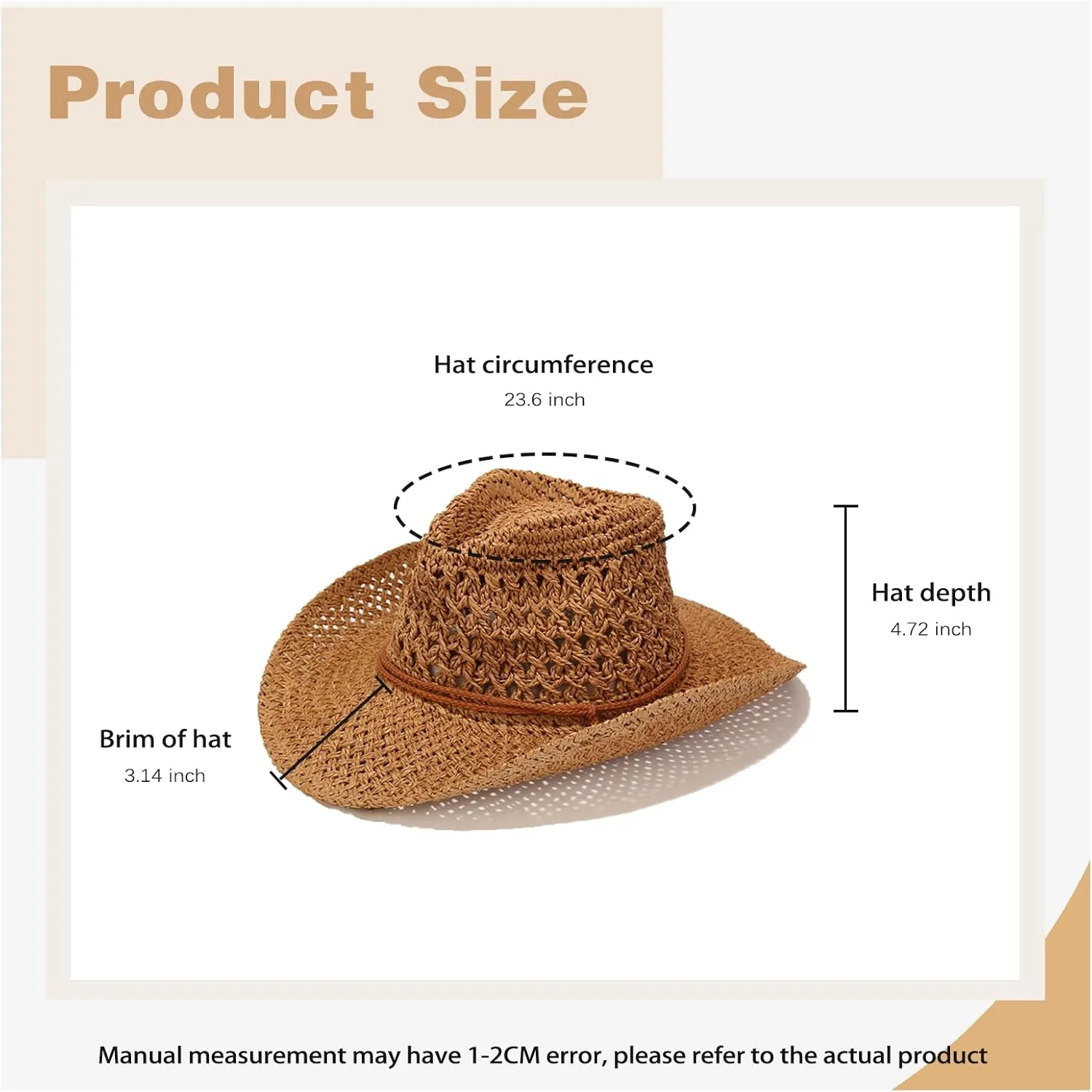 Women Straw Cowboy Hat Wide Brim Sun Hat Cowgirl Summer Western Cowboy Hat for Travel Outdoor Family Hat for Men