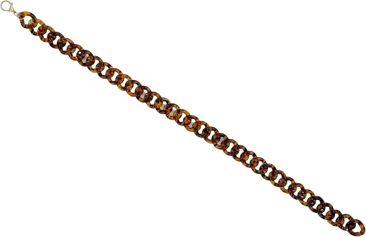 Women's Tortoiseshell Brown Leopard Skinny Link Chain Belt 1 1/4" Wide