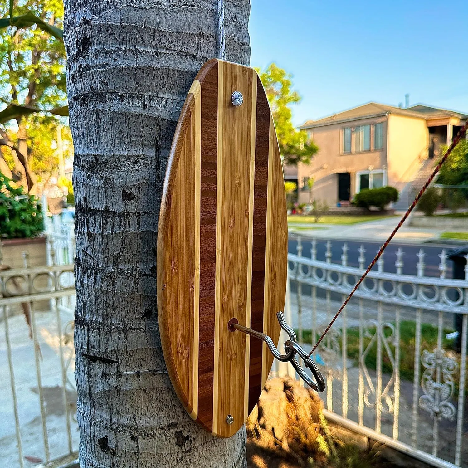 Wooden Hook and Ring Game - Outdoor Games for Adults and Family, Ultimate Ring Toss Game, Ring Game on String for Man Caves, Game Room Walls, Bars, and Patios