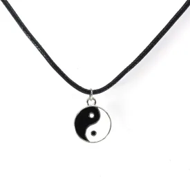 Yin Yang Pendant Necklace for Mens - Adjustable Cord Necklace